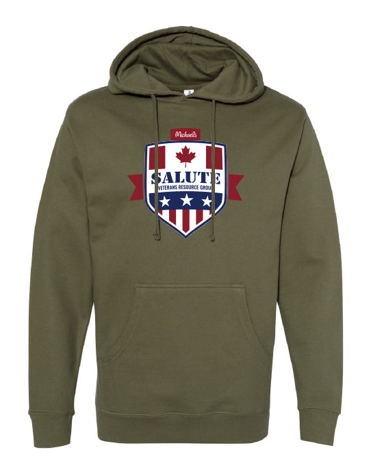MICHAELS SALUTE TO VETERANS 2023 HOODED SWEATSHIRT AVAILABLE IN 2 COLORS