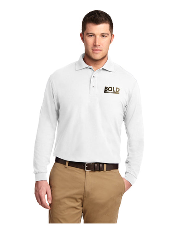 Michaels Unisex Long Sleeve Polo Shirt BOLD.  (Black Organized Leaders of Diversity)